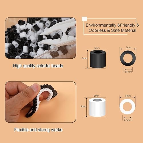 Miniatura 6 de Tcthbc Fuse Beads 6000 cuentas de hierro negras de 0.197 pulgadas (0.197 in) compatibles con Perler Beads Black Hama Beads, negro