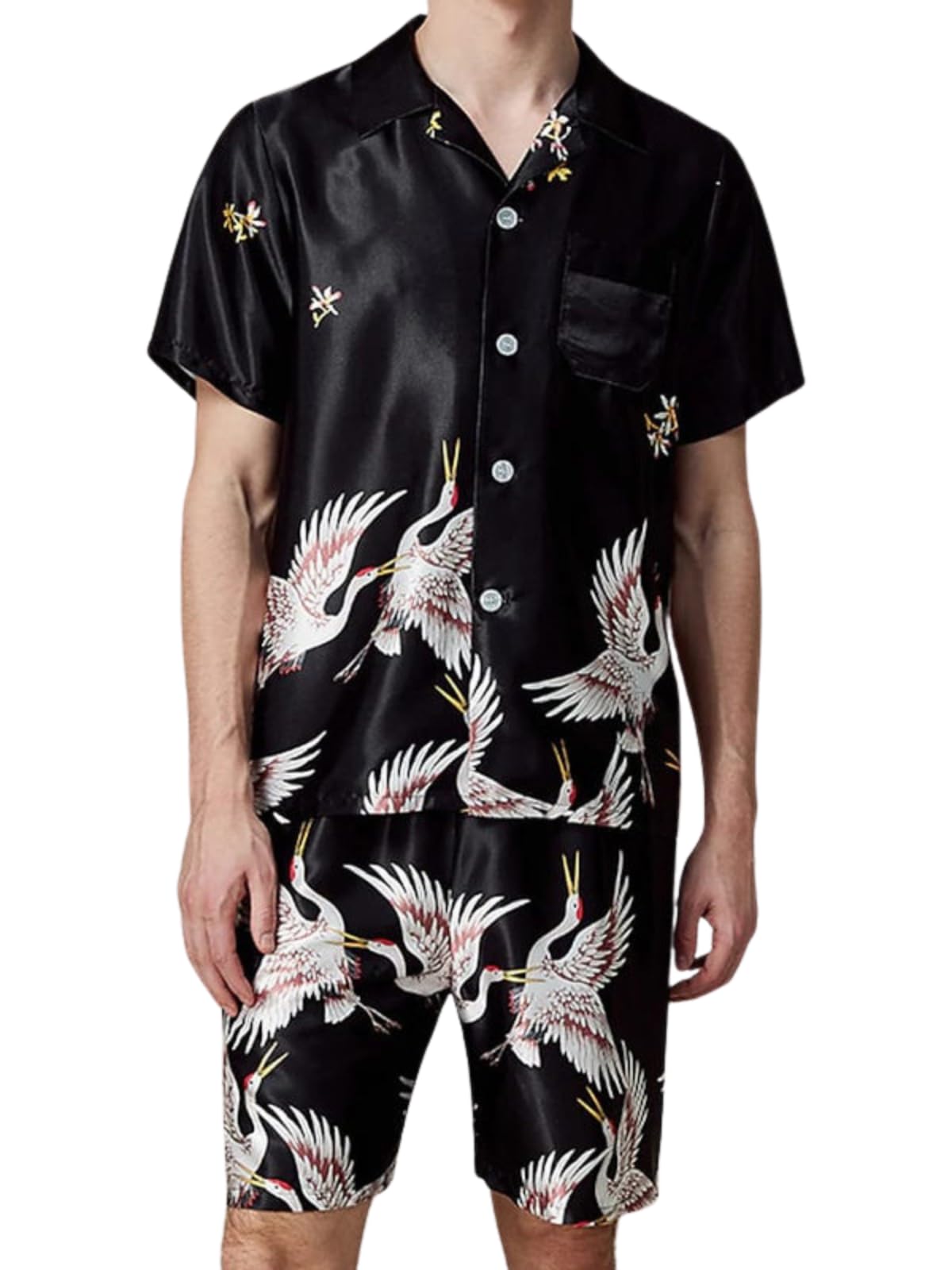 yellow tree Men's Polyester Digital Printed | Summer Night Wear | Launge Wear Suit | Dress | Shirt Short Pair-picture-24