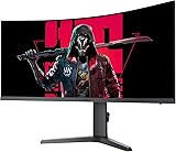 KOORUI Ecran PC Gamer 34 Pouces, Ecran Gaming incurvé, 200Hz, 1440P 1ms WQHD, Adaptive Sync, HDMI 2.0 Display Port, 1000R HDR 400, réglable en Hauteur, VESA Mountable, Eye Care - 2