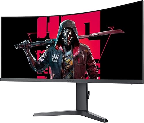 KOORUI Ecran PC Gamer 34 Pouces, Ecran Gaming incurvé, 200Hz, 1440P 1ms WQHD, Adaptive Sync, HDMI 2.0 Display Port, 1000R HDR 400, réglable en Hauteur, VESA Mountable, Eye Care - 2