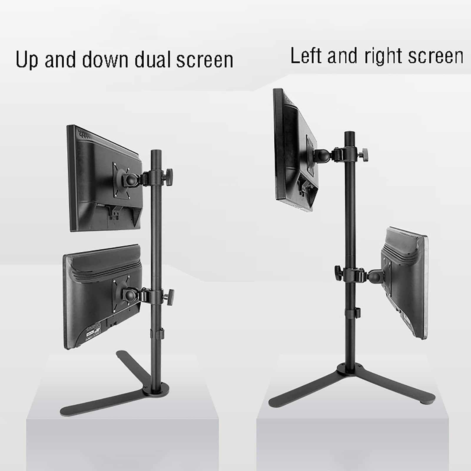 Supporto per Doppio Monitor, Supporto da Scrivania Autoportante per Monitor LCD da 12 A 27 Pollici, Supporta Due Schermi Fino A 8 Kg/17,6 Libbre