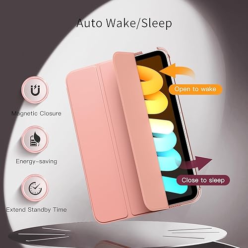 Miniatura 69 de MoKo Funda para iPad mini 7 (A17 Pro) Generation Case 2024, iPad mini 6 2021, funda delgada y ligera de 8.3 pulgadas de carcasa de policarbonato