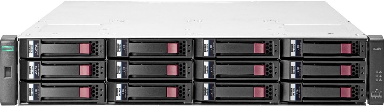 HP 2042 SAN Array - 12 x HDD Supported - 98 TB Supported HDD Capacity - 2 x SSD Installed - 800 GB Installed SSD
