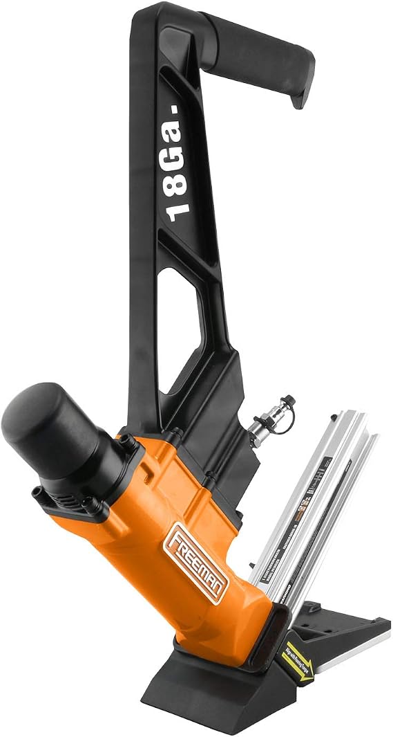 Freeman PF18GLCN Pneumatic 18-Gauge 1-3/4 L-Cleat Flooring Nailer with Flooring Mallet and Interchangeable Base Plates