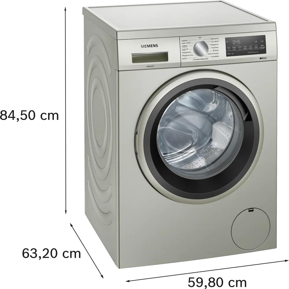 Siemens WU14UTS8 iQ500 Lavadora de bajo encimera 9 kg, 1400 rpm, sistema antimanchas, SmartFinish para menos planchado, lavado rápido con speedPack L, waterPerfect Plus, función de reposición, acero