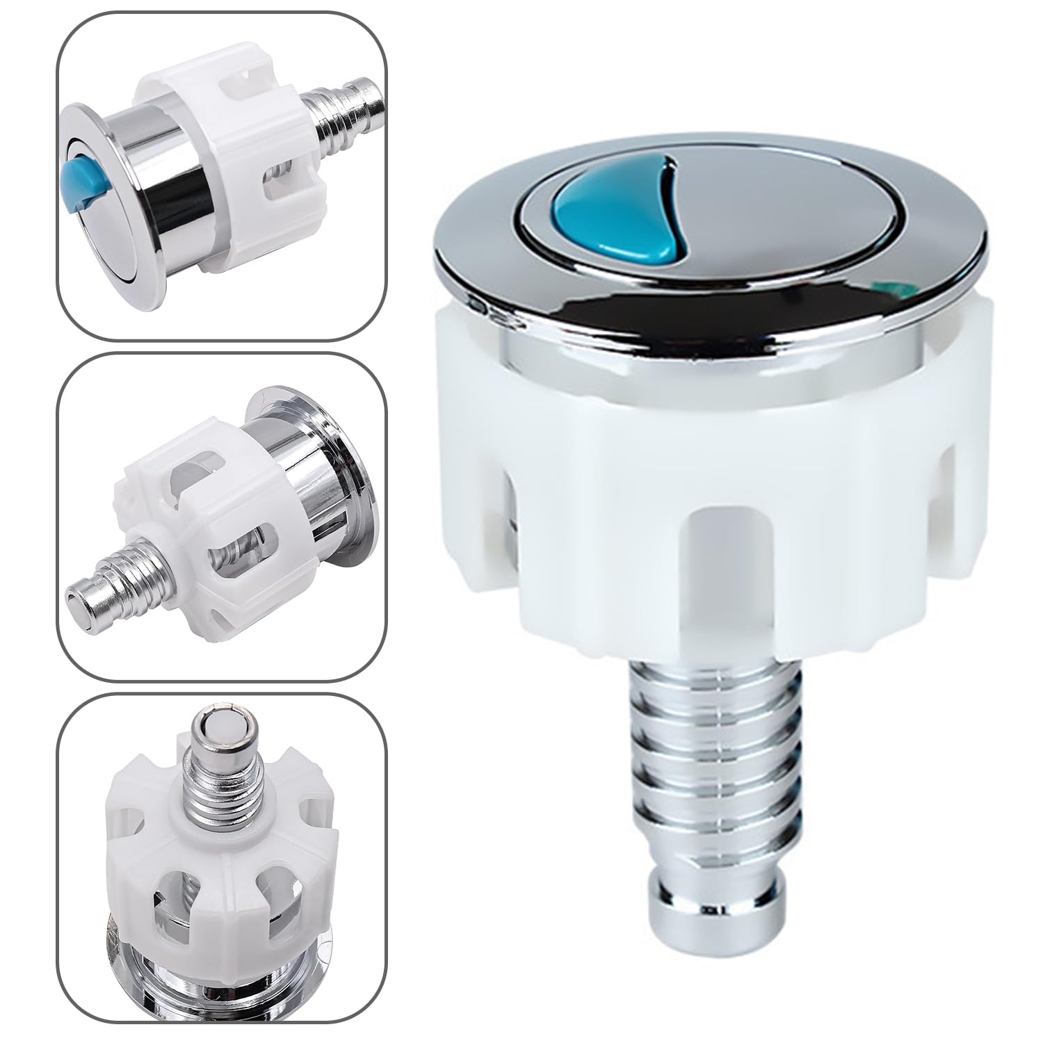Toilet Flush Button Push Button Toilet Flush for Standard Tanks, Chrome Finish, Easy Install, Replacement for Old Buttons - Image 3