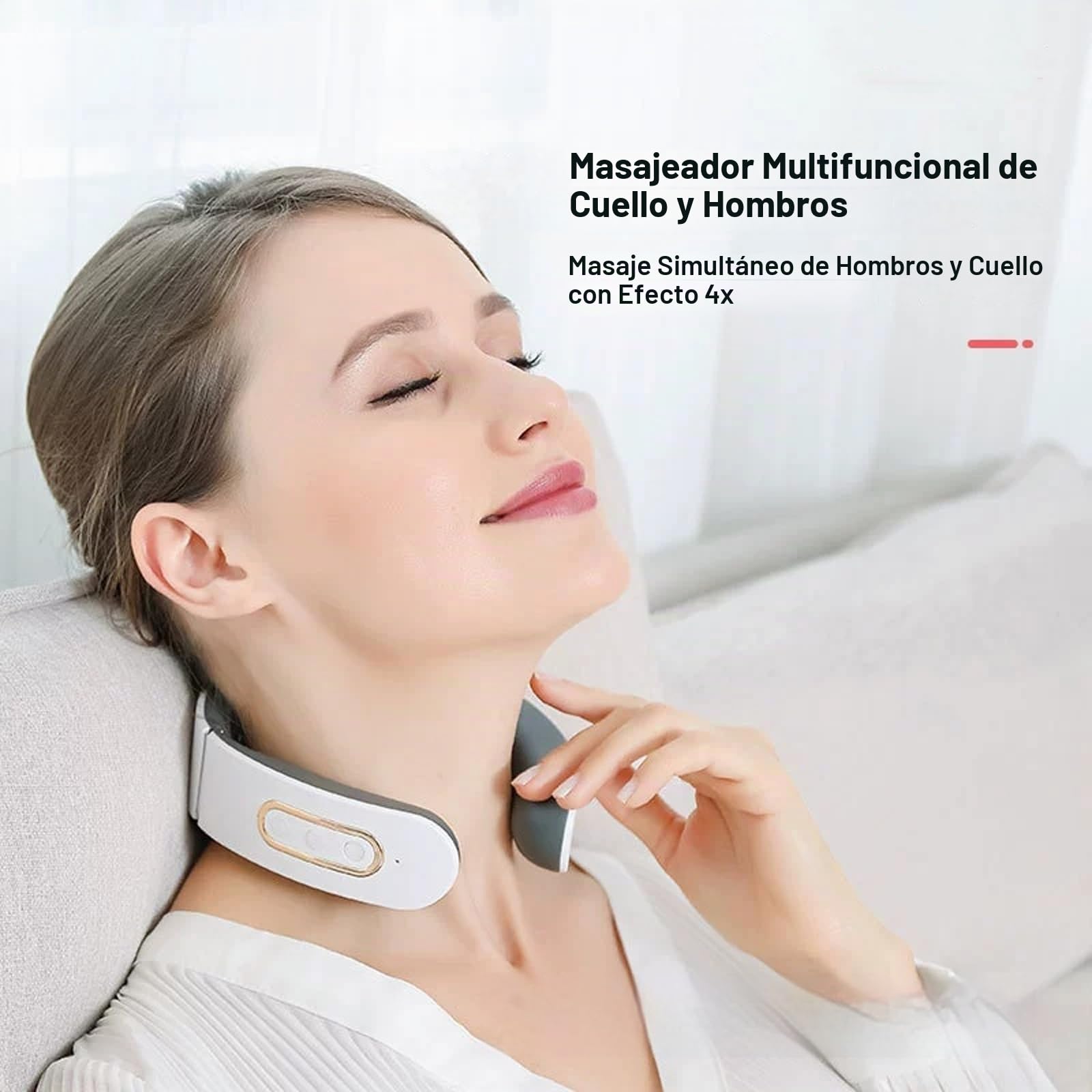 Neuroneck Pro - Neuroneck Pro Masajeador Cervical, Masajeador Cuello Eléctrico Portátil, 6 Modos De Masaje Y Calentamiento, 16 Niveles De Fuerza Ajustables Para Viajes, Familia, Oficina (Blanco)