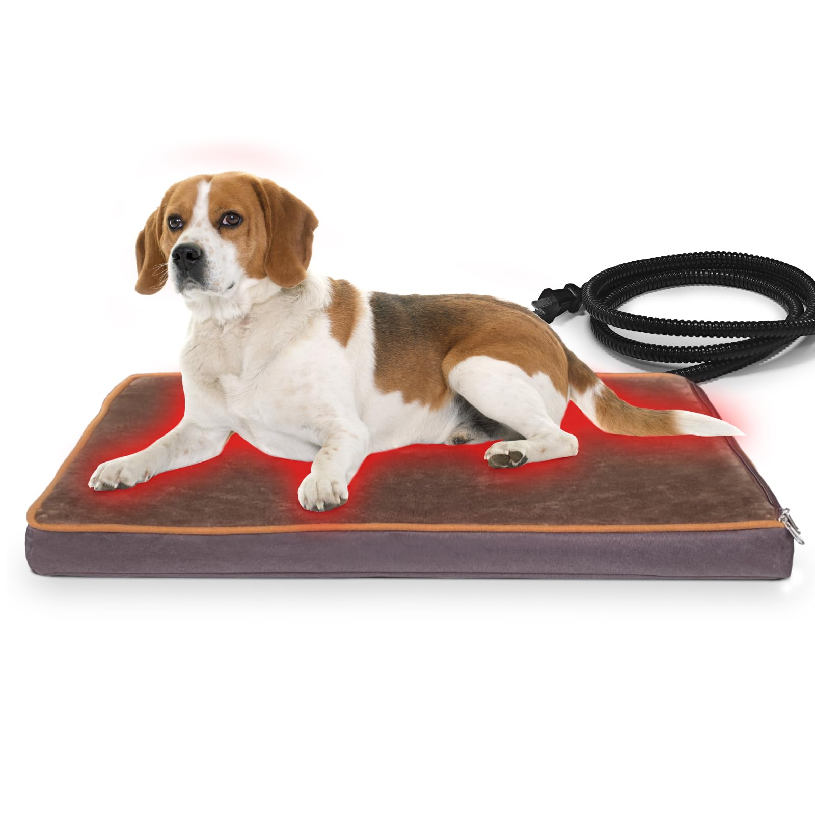 NAMOTEK Outdoor Heated Pet Bed for Cats Dog in Winter with Orthopedic Foam Base Auto Constant Temperature Electric Heating Pad & Waterproof Liner for Dog House Cabin Cot Doorway(31" Lx19 Wx1.7 Th)