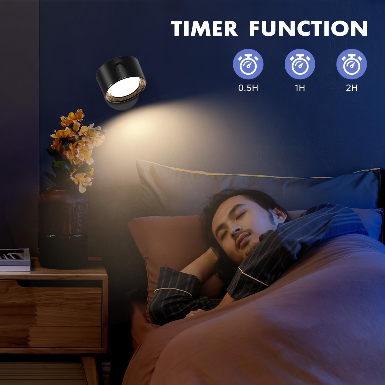 RGB Ambience Wall Sconces Lamp, 2Pcs LED Wall Mounted Lights with 3000mAh Rechargeable Battery, 3 Color Temperatures & Dimmable Magnetic 360° Rotation with Remote, Wall Light for Reading Bedside