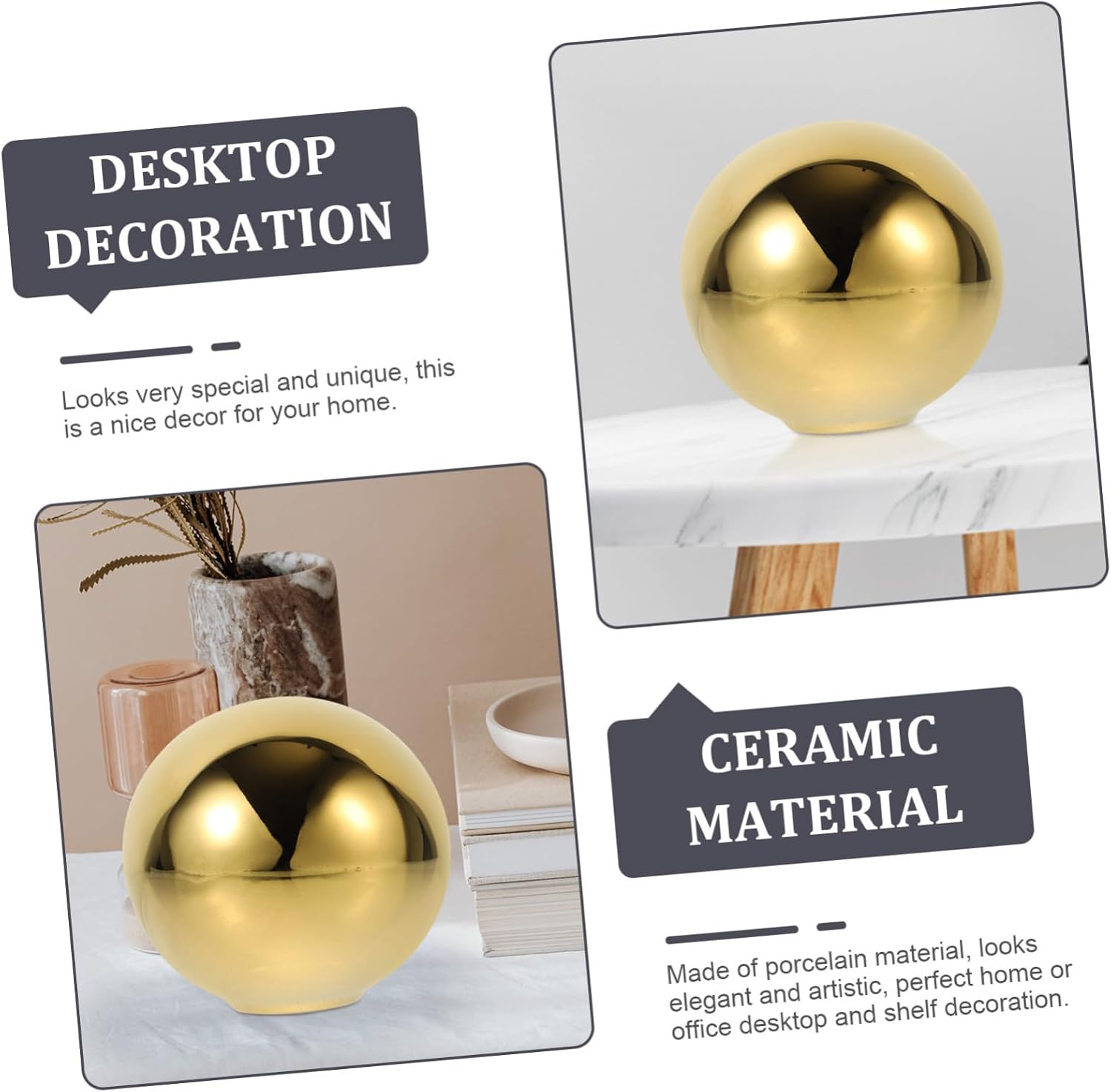 Ceramic Ball Decorations Large Yellow Decorative Balls for Modern Home Decor Accent Dec