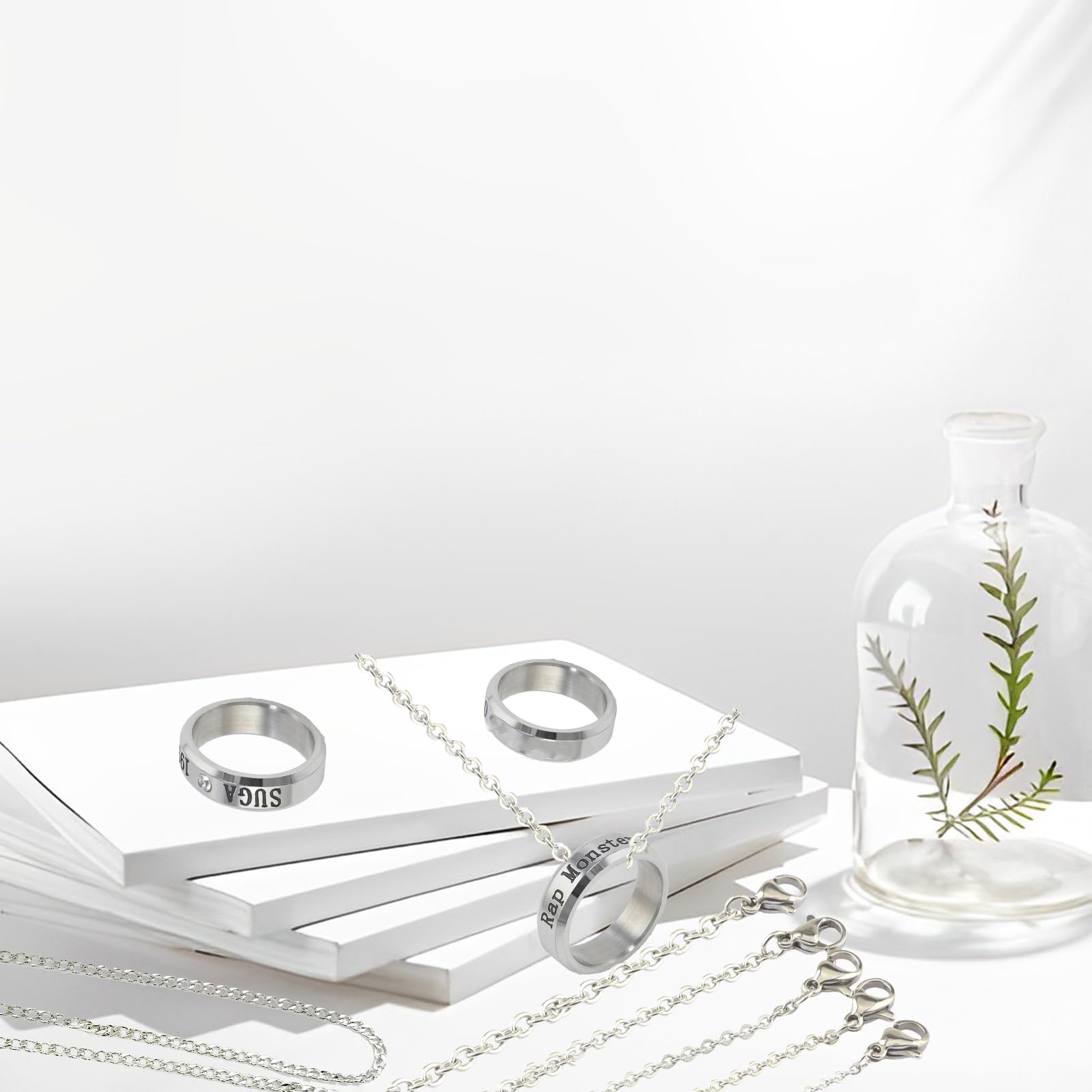 Bangtan S Anillo Collar 8 Piezas Kpop Joyería Regalos Fiestas Cumpleaños Niños Niñas Army