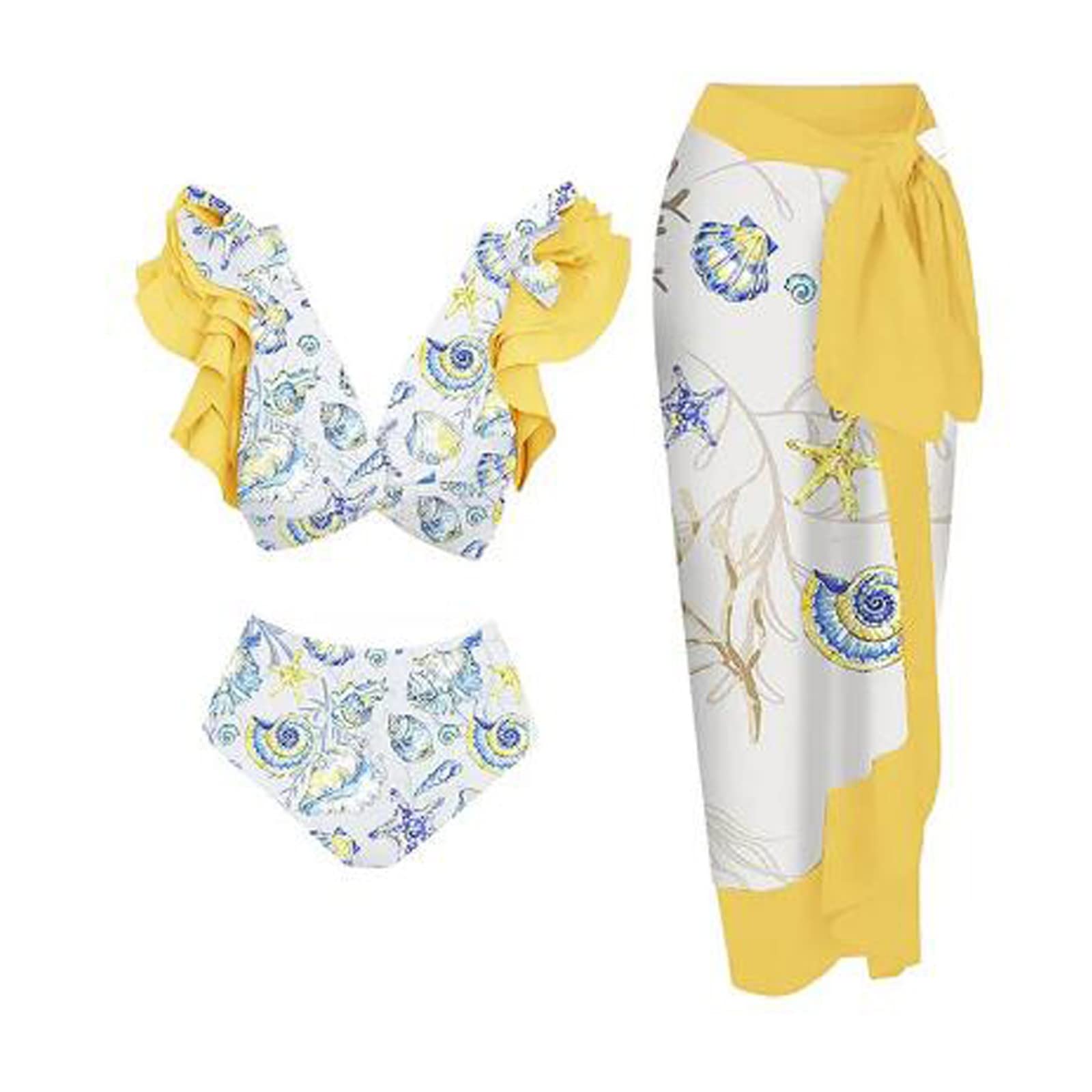 Genérico Bikini Menstrual NiñA 12 AñOs Traje de baño de 2 Piezas con Estampado Floral Abstracto de Bloque de Color Vintage para Mujer + Traje de baño de 1 Pieza para cubrirse Trajes De Banho para Mulheres