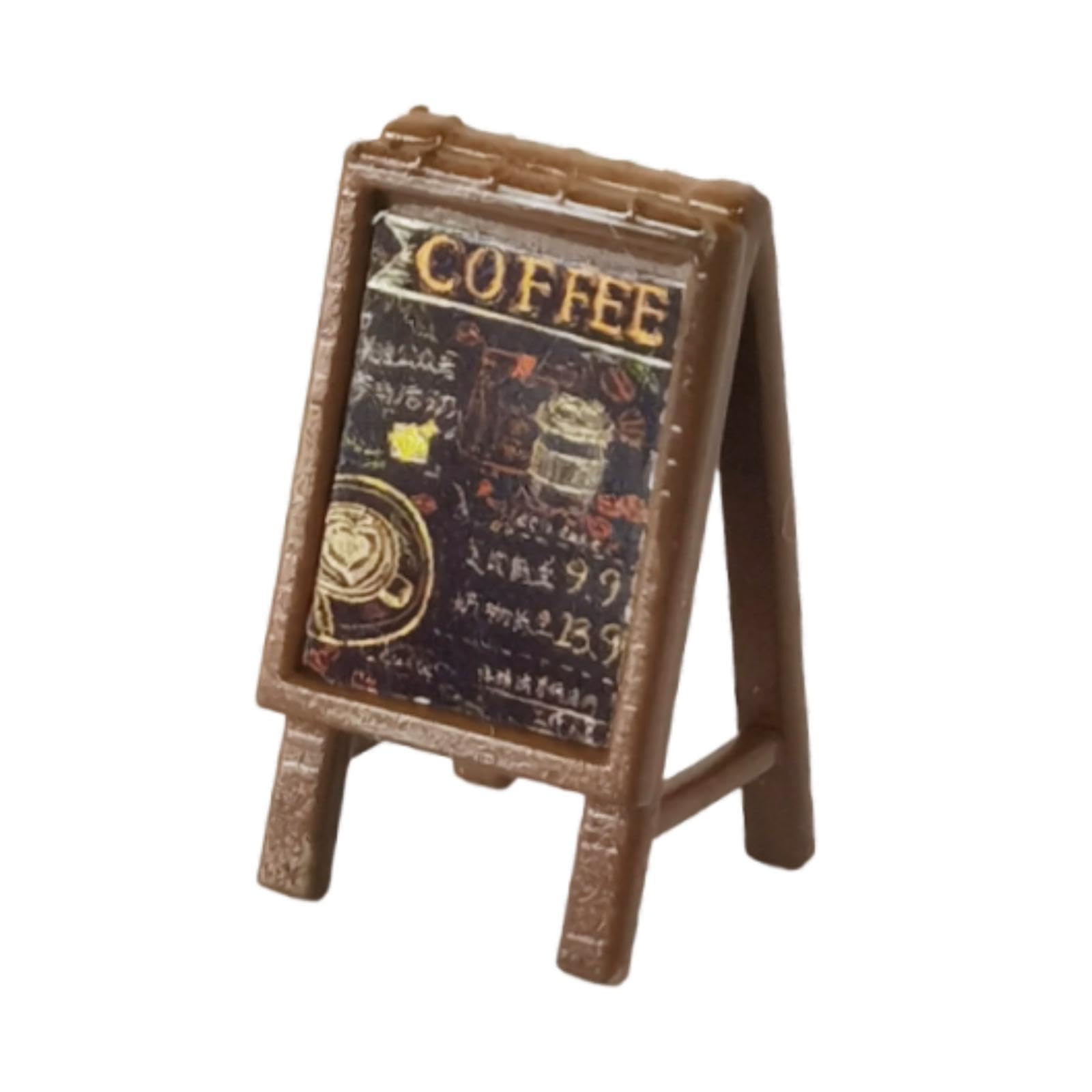 Luwecf Placa de Cafeteria para Casa de Bonecas em Escala 1/64