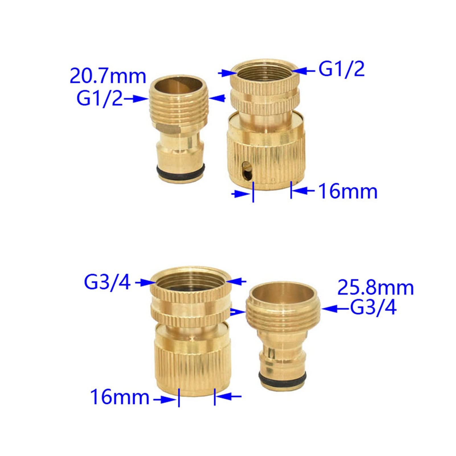 Adattatore Per Tubo Da Giardino In Ottone - Filetto Fine 1-1/16" Femmina A Maschio 3/4" GHT - Rimuovi Antisifone Arrowhead (2 Pezzi) - 3