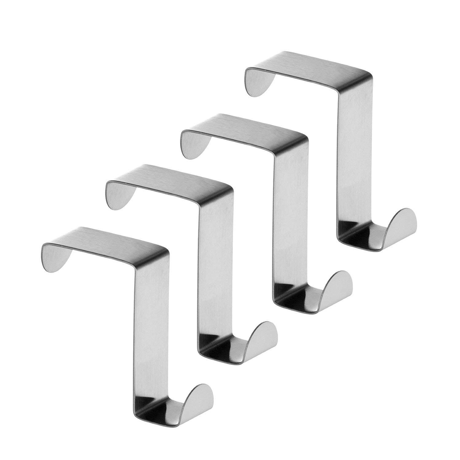 4 Pieces Stainless Steel Door Hook Hanger Kitchen Bathroom Hangers