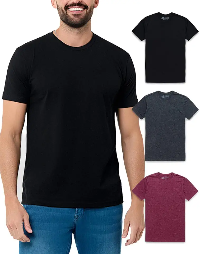INTO THE AM Men's T-Shirts Soft Cotton Blend Crew Neck Tee S - 4XL Athletic Fit Plain & Logo Basic T-Shirt for Men