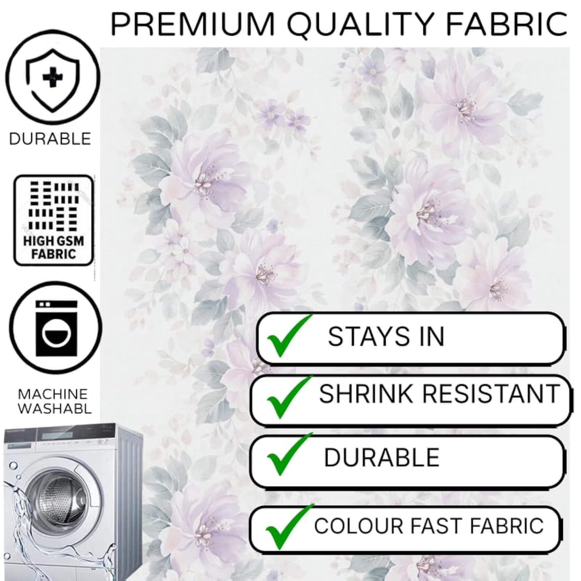 Lavender Bloom Floral Print Table Runner for Center Table