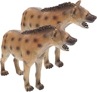 KESYOO 2pcs African Hyena Figures Realistic Spotted Hyena Figurines for Boys and Educational Wildlife Animal Models Safe Plastic Playset for Desktop Display