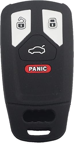 Miniatura 4 de Btopars Funda protectora de piel con 4 botones de goma de silicona inteligente para llavero remoto compatible con Audi Q8 Q7 Q5 A3 A4 A5 A6 A7 A8 TT