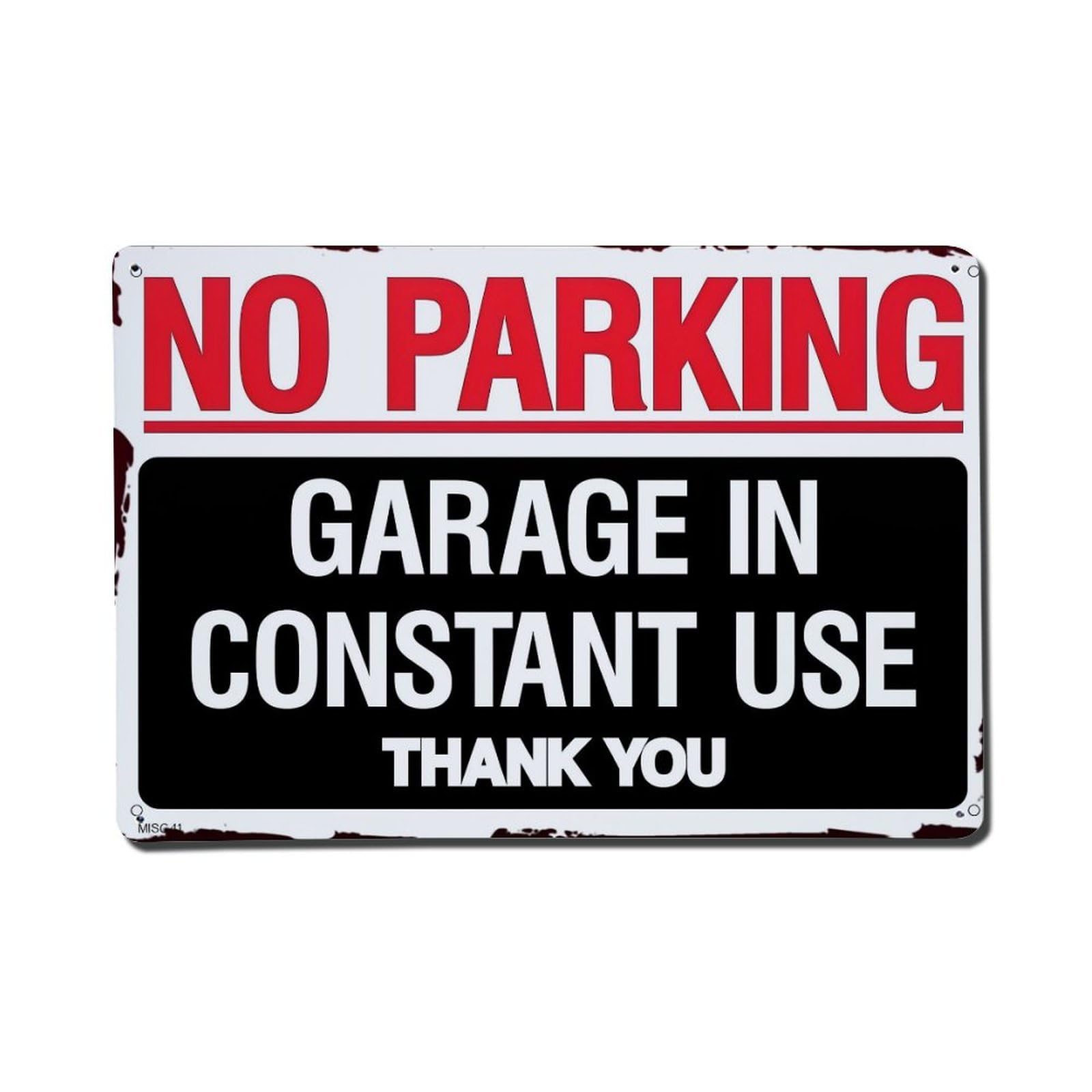 No Parking Garage In Constant Use Thank You Tin Sign Metal Poster Vintage Metal Signs for Home Man Cave Bar Cafe Kitchen laundry room Wall Decorations Gift 8x12Inch