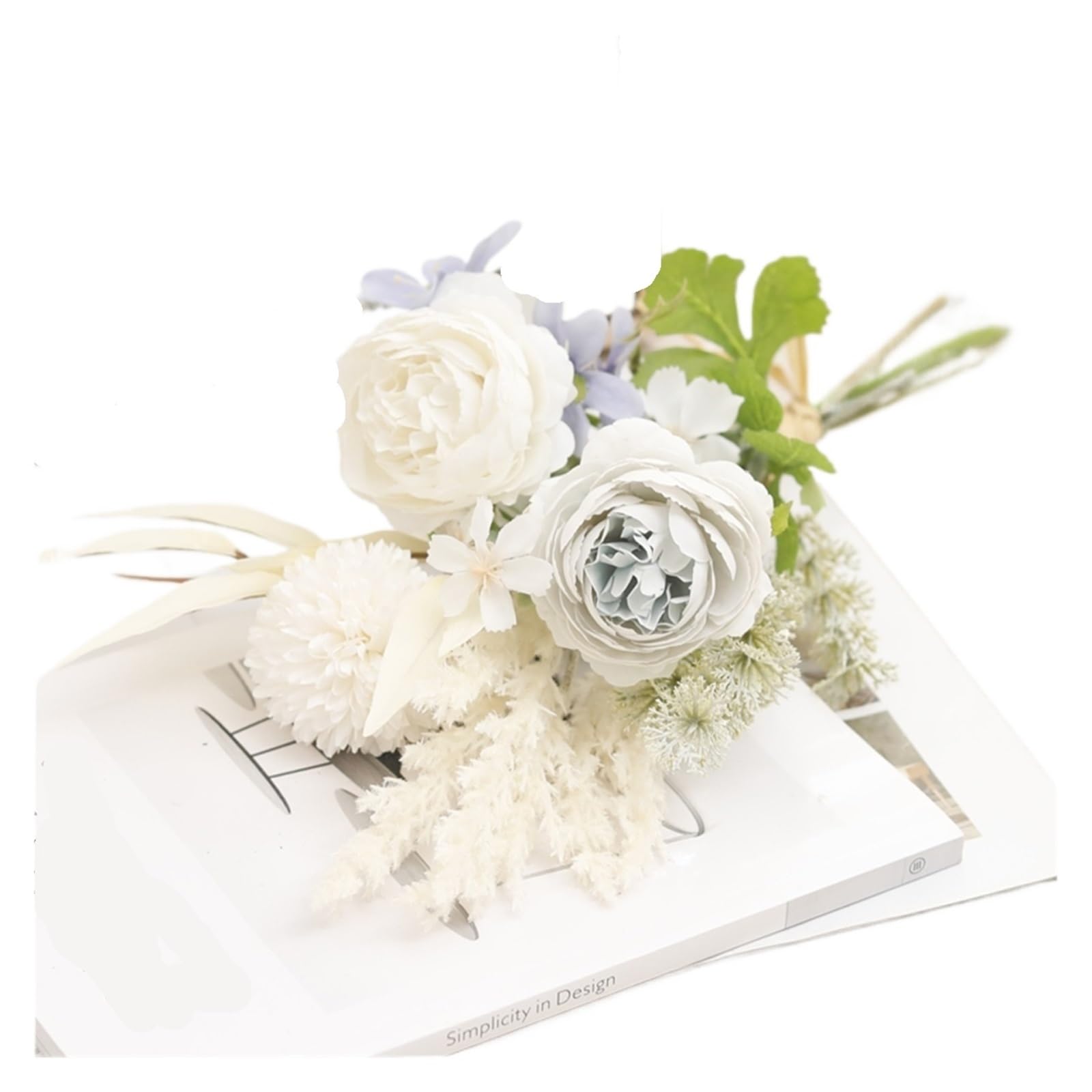 FonHNDG Artificial Flower Branches Artificial Flowers Champagne Dandelion Prickly Ball Bouquet Home Decor Wedding Flower Arrangement Wheat Spike Plant(Color3)