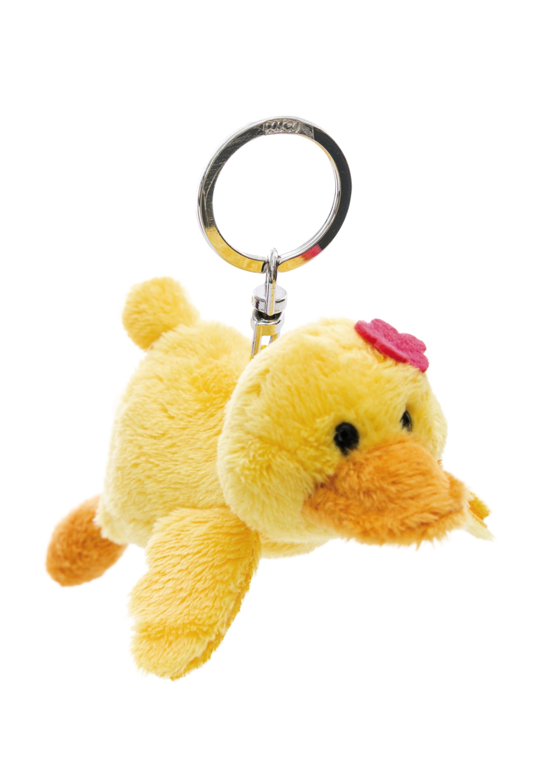NICI 62881 Pooline the Duck Keyring, Loyal Plush Companion for Rucksacks or Bags, Key Holder for Children and Adults, Yellow, 10 cm