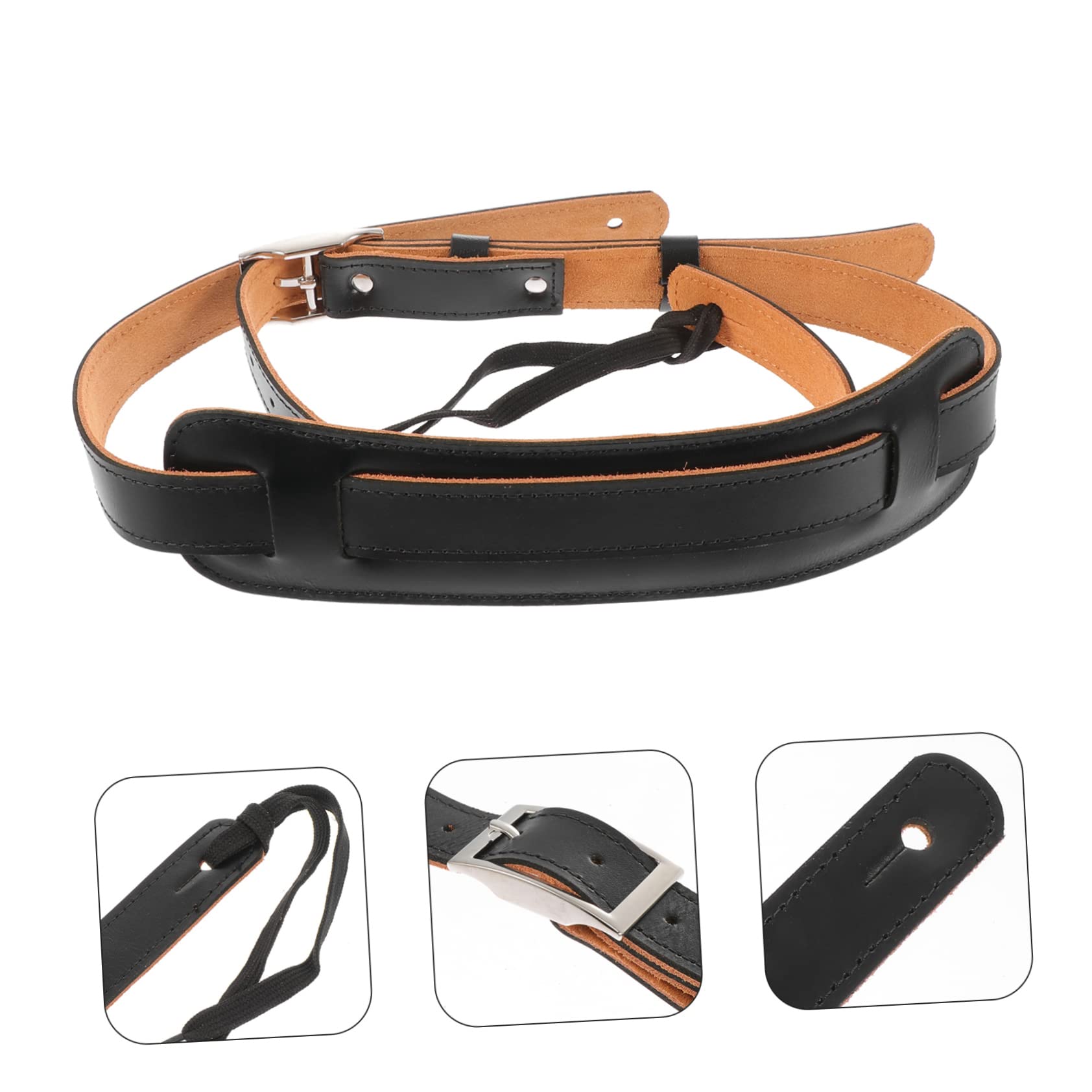 Kisangel Correa de Guitarra de Piel de Vaca Strap Premium Accesorio Musical Resistente Desgaste y Cómodo para Acústicas y Eléctricas