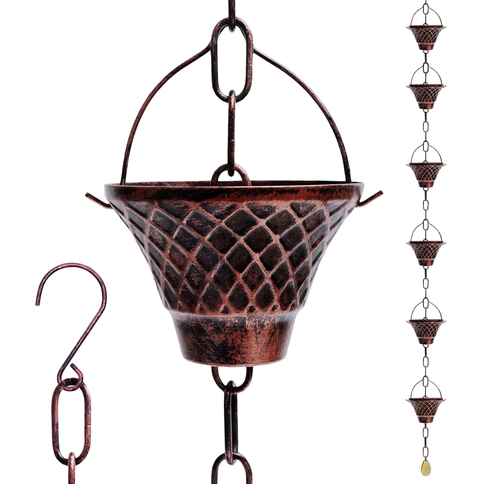Chaîne de pluie en bronze antique, suspension décorative de haute qualité