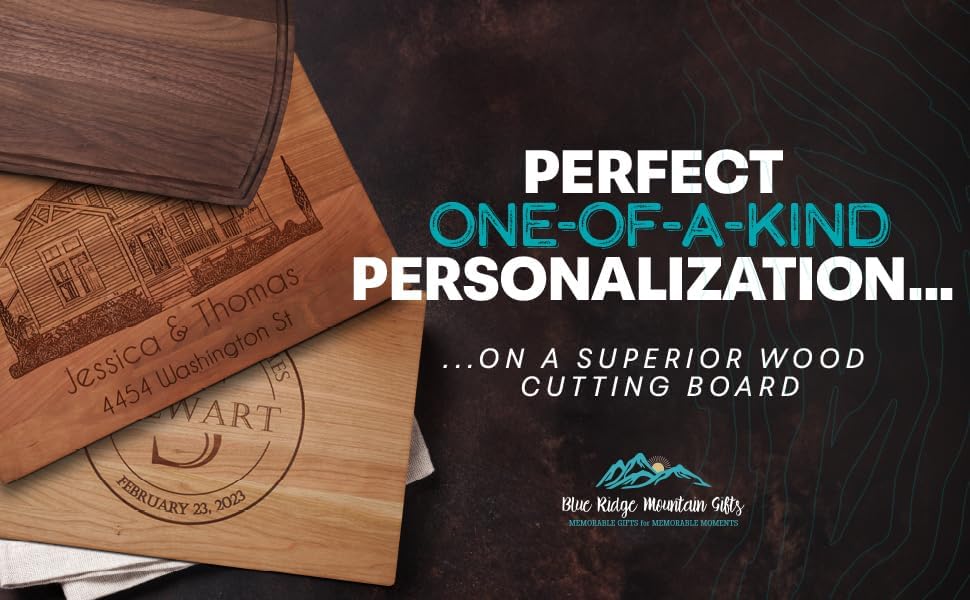 Blue Ridge Mountain Gifts Personalized Wood Cutting Board with Gift Box, Stand, and Oil Included Laser Engraved Anniversary or Wedding Gift for Her Birthday Mom Dad Present - Image 9