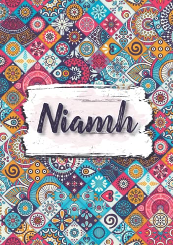 Niamh: Notebook A5 | Personalized name Niamh | Birthday gift for women, girl, mom, sister, daughter ... | Design : ethnic floral | 120 lined pages journal, small size A5 (ca. 6 x 9 inches)