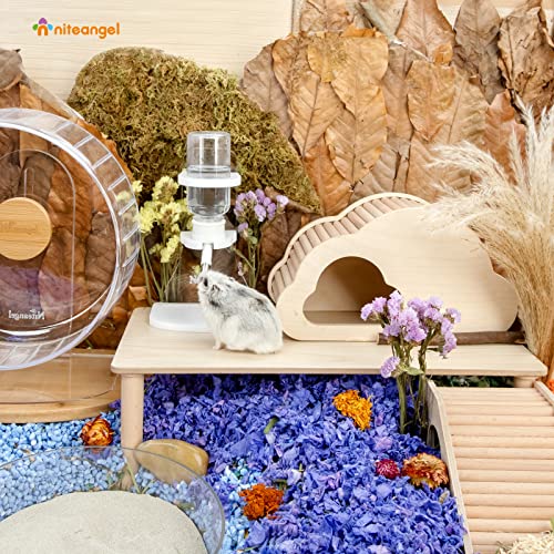 Image of Niteangel Hamster Water Bottle with Stand: 4oz /120ml Capacity & Leak-Proof