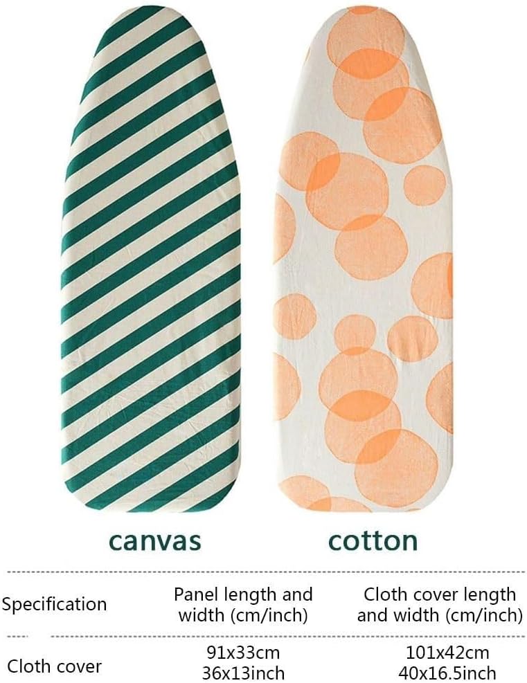 Ironing Board Cover with Padding, Elastic Edge, Heat-Resistant Canvas, Stylish Design, Replacement Pad for Board, 91x33 cm (36x13 inches)