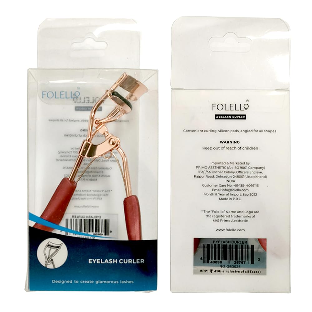 - Premium Eyelash Curler with Non-Slip Handle – Rose Gold, Lash Curler for Women, Salon Accessories, Long Lasting Natural Eyelash Curler for Dramatic, Swooping Curls