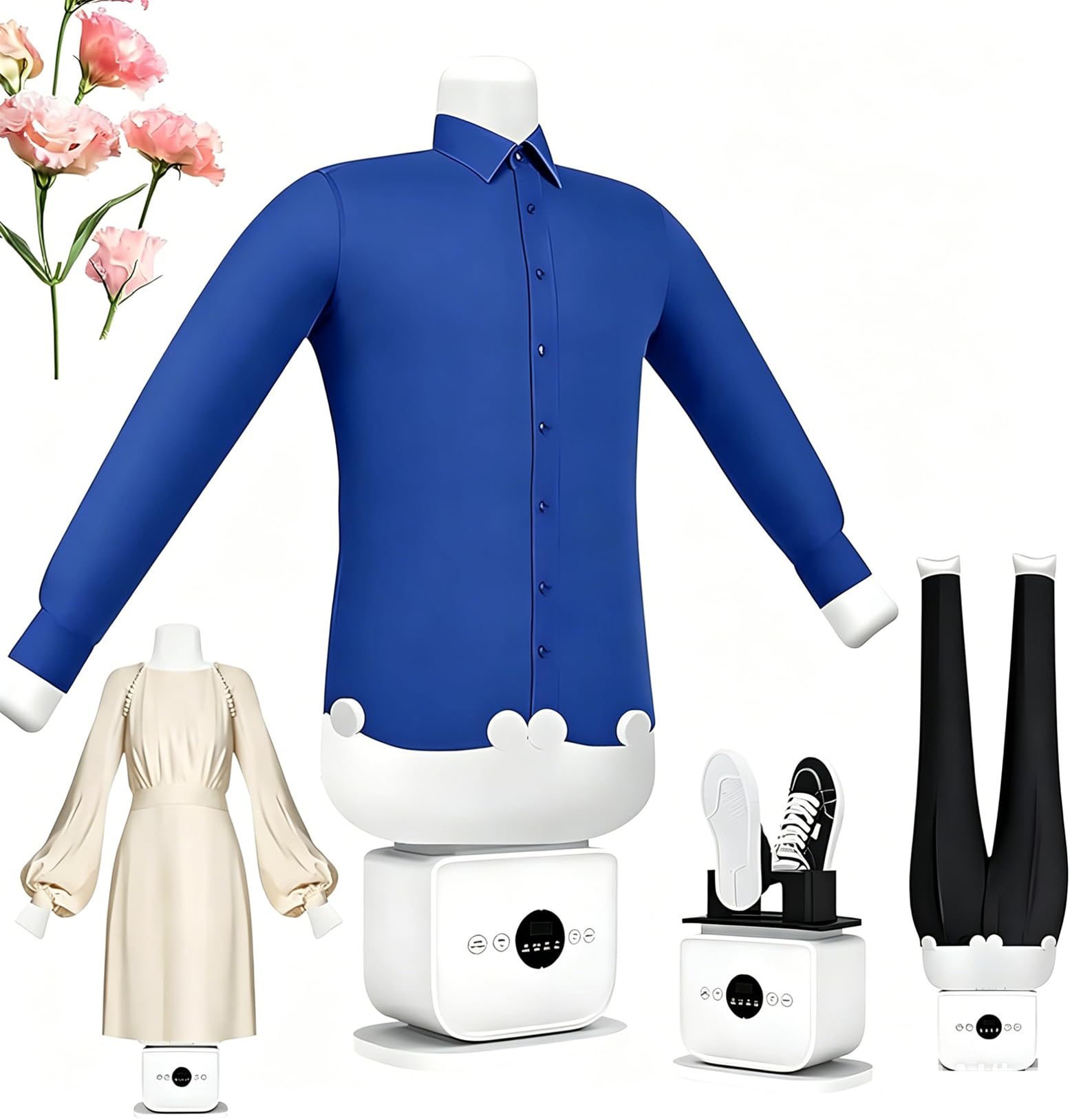 GYQSSD 1400W Automatic Ironing Machine, Inflatable Shirt Steam Ironing Machine for Any Fabric Type Clothing & Shoes, Clothes Dryer and Hands Frees Wrinkle Remover, Temperature Adjustable
