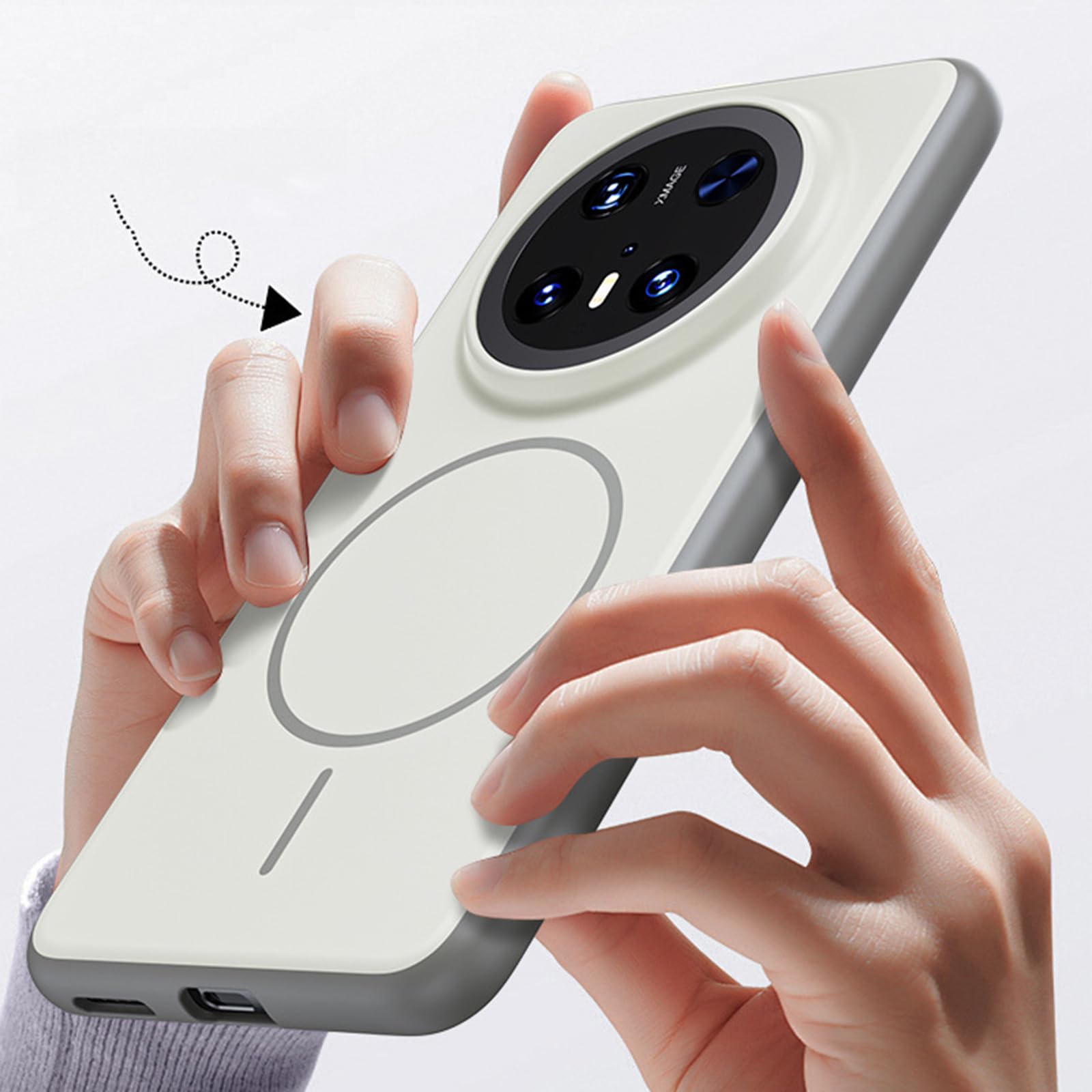 Magnetisch Hülle für Huawei Mate 80 ProMax/80 Pro/80, Dünne Gefrostet rutschfeste Schutzhülle Unterstützt Drahtlose Aufladung Handyhülle,Schwarz,8
