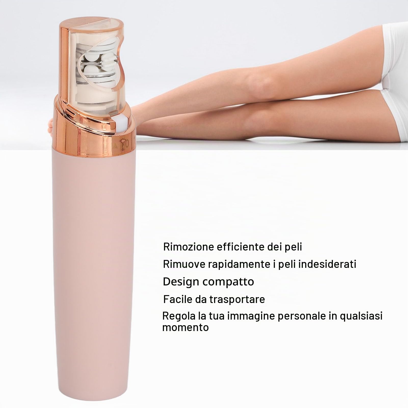 Epilatore Portatile e Compatto per il Viso – Strumento di Depilazione Efficiente e Delicato per il Corpo, Versatile con Design Sicuro e Affidabile