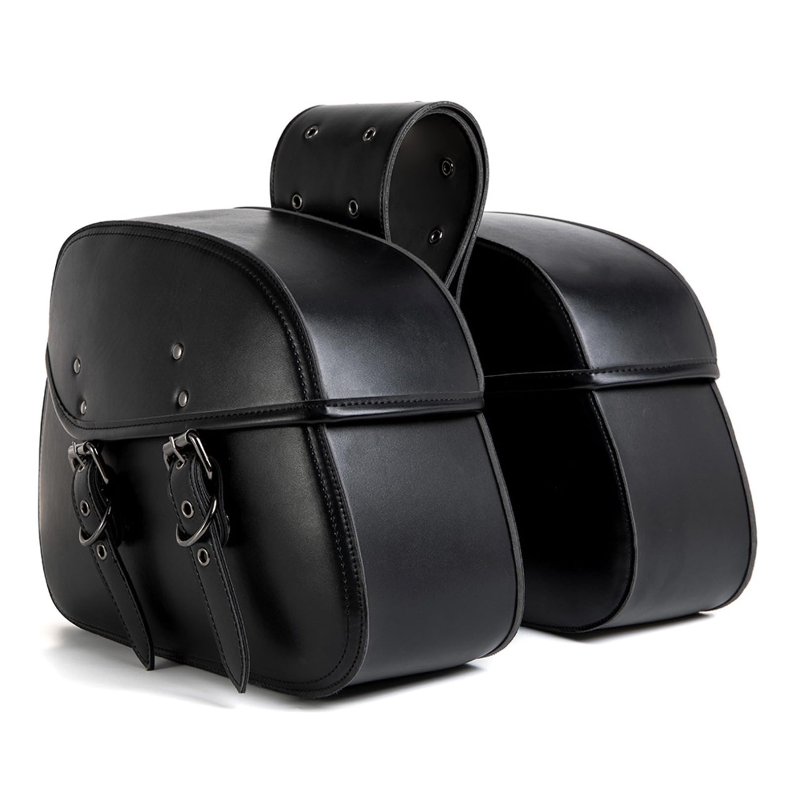 Ljmyy Motorbike Saddlebag Storage Organizers Pouches Leather Easy Install Vintage For Commuters Travelers Riding Gear And Tool