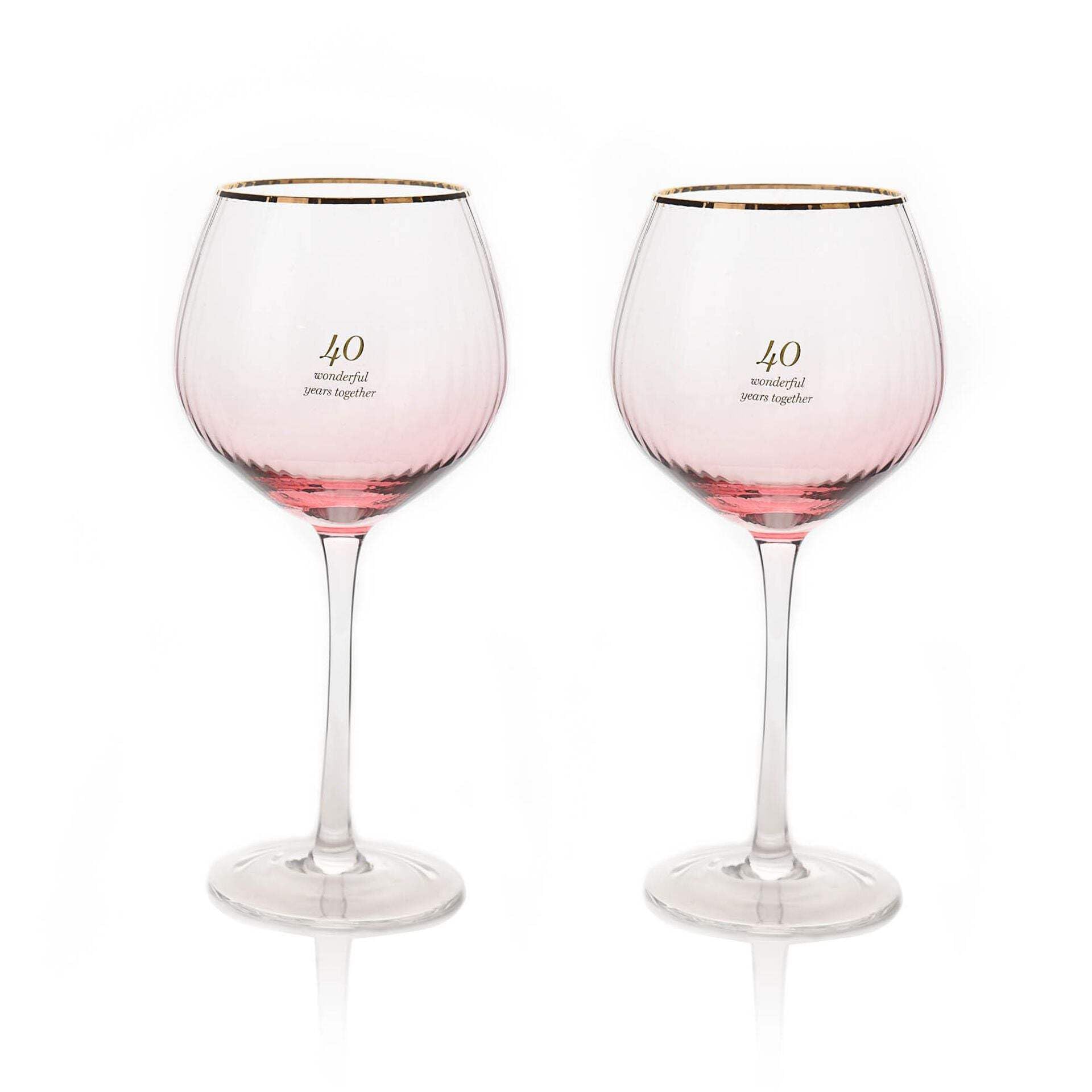 Widdop and Co Amore 40th Anniversary Gin Balloon Glasses Gift Set