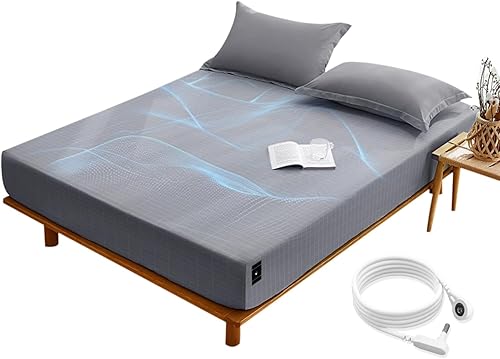 Grounding Sheets - Sábana bajera ajustable de tamaño Queen, bolsillo profundo, 90% algodón, 10% fibra plateada, sábanas conectadas a tierra (60 x 80