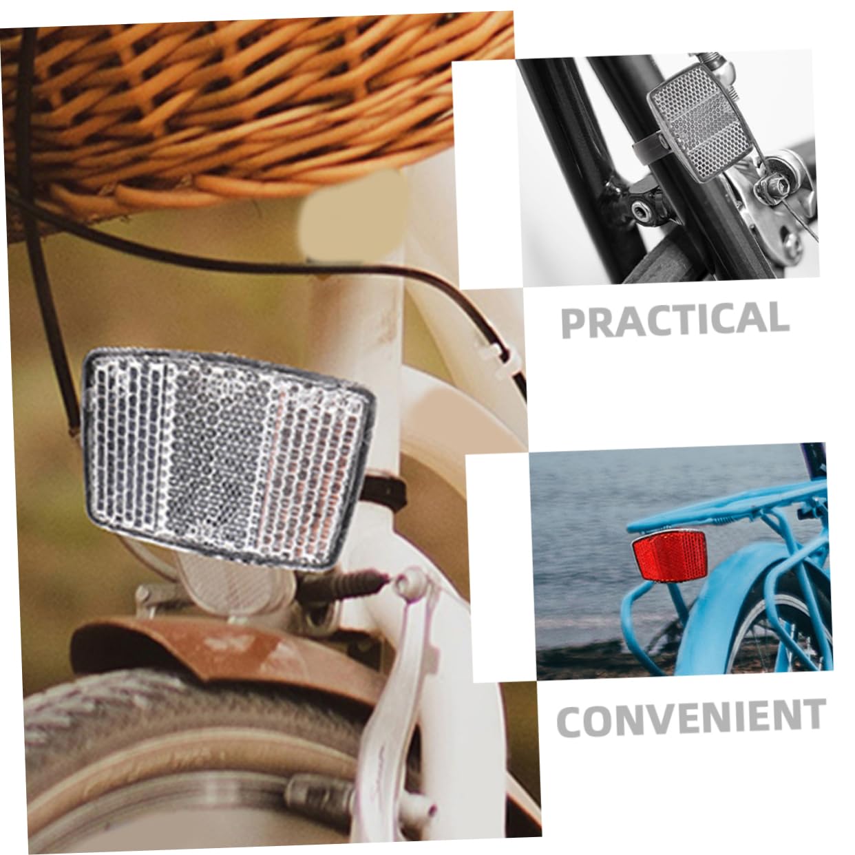 Generic 4pcs Bicycle Reflector Scooter Reflective Tool for Bike Night Cycling Reflectors Warning Reflector Bike Warning Tool Reflector Front Lamp Reflector Lamp Child to Weave Plastic, F298NOB51N114D