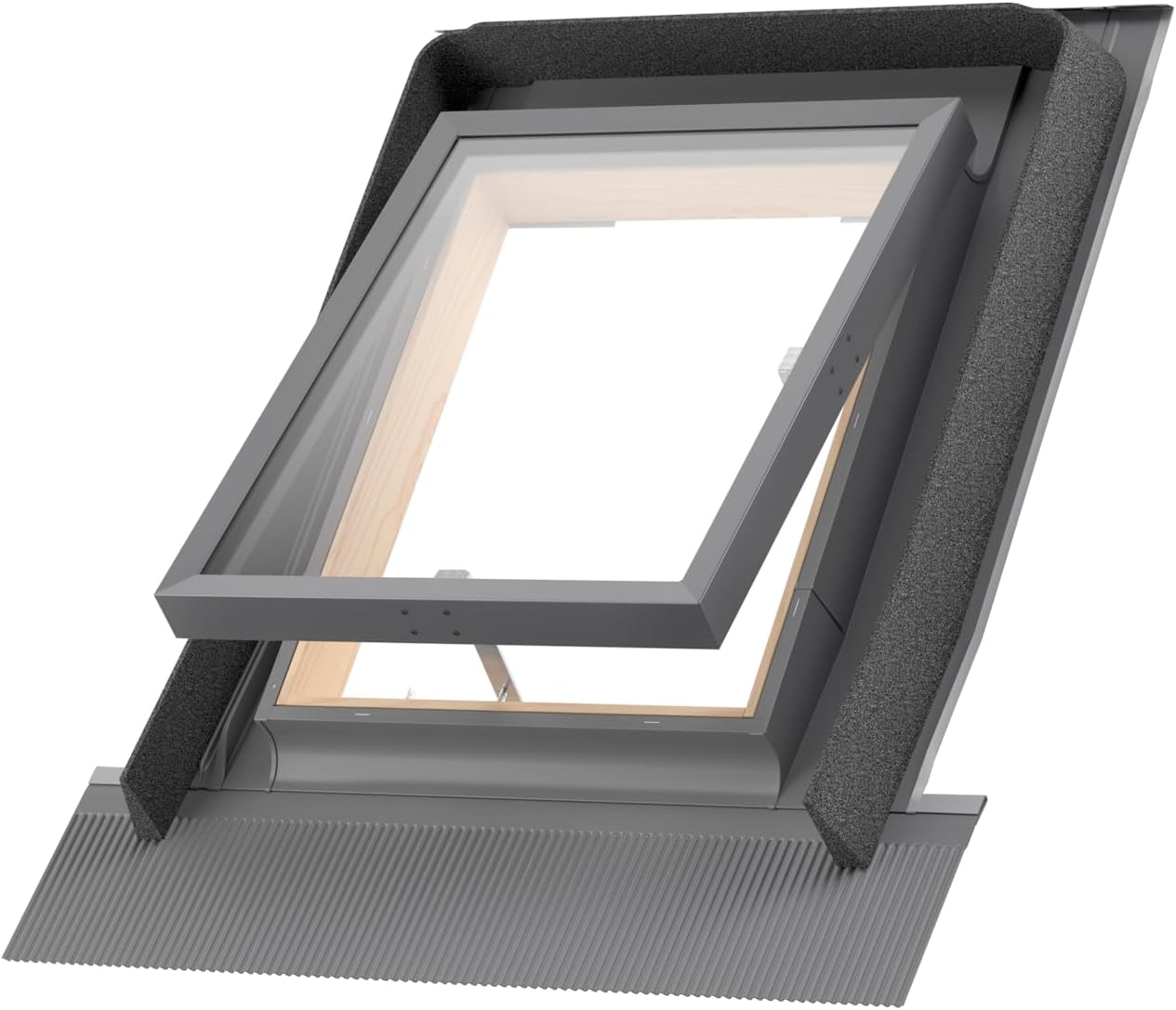Multi-purpose wooden window, roof window, 45 cm x 55 cm, cold room window, exit window with mounting frame, FE4555