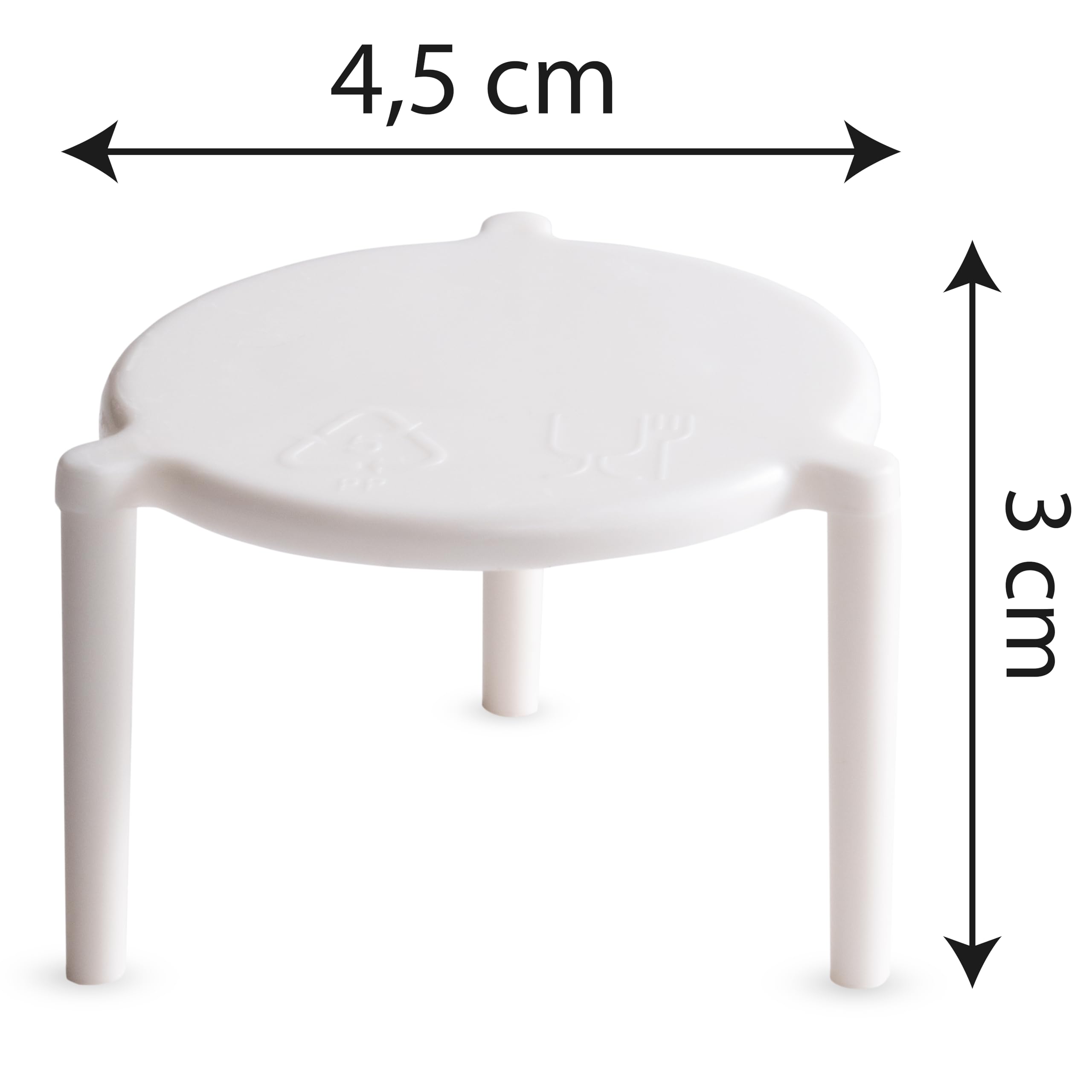Everest Adv Distanziatori per Scatole Pizza 3 cm Supporto Pizza Saver Bianchi 250 pz