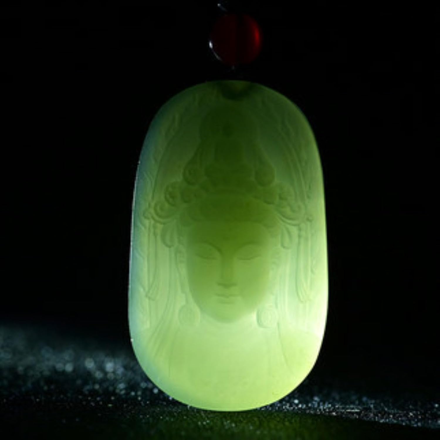 Natural Hand Carved Jade Buddha Necklace Tara Guan Yin Necklace for Men Women Quan Yin Jade Pendant Feng Shui Jewelry Protection Pendant Lucky Amulet - Image 3