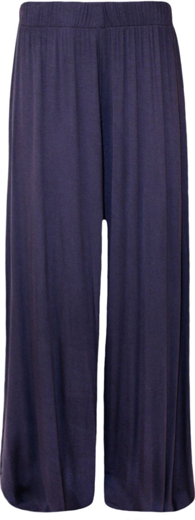 Women's Navy Casual Wide Leg Flared Plain Palazzo Trousers Pants Plus Size 8-26 (Xxxl (24-26), )