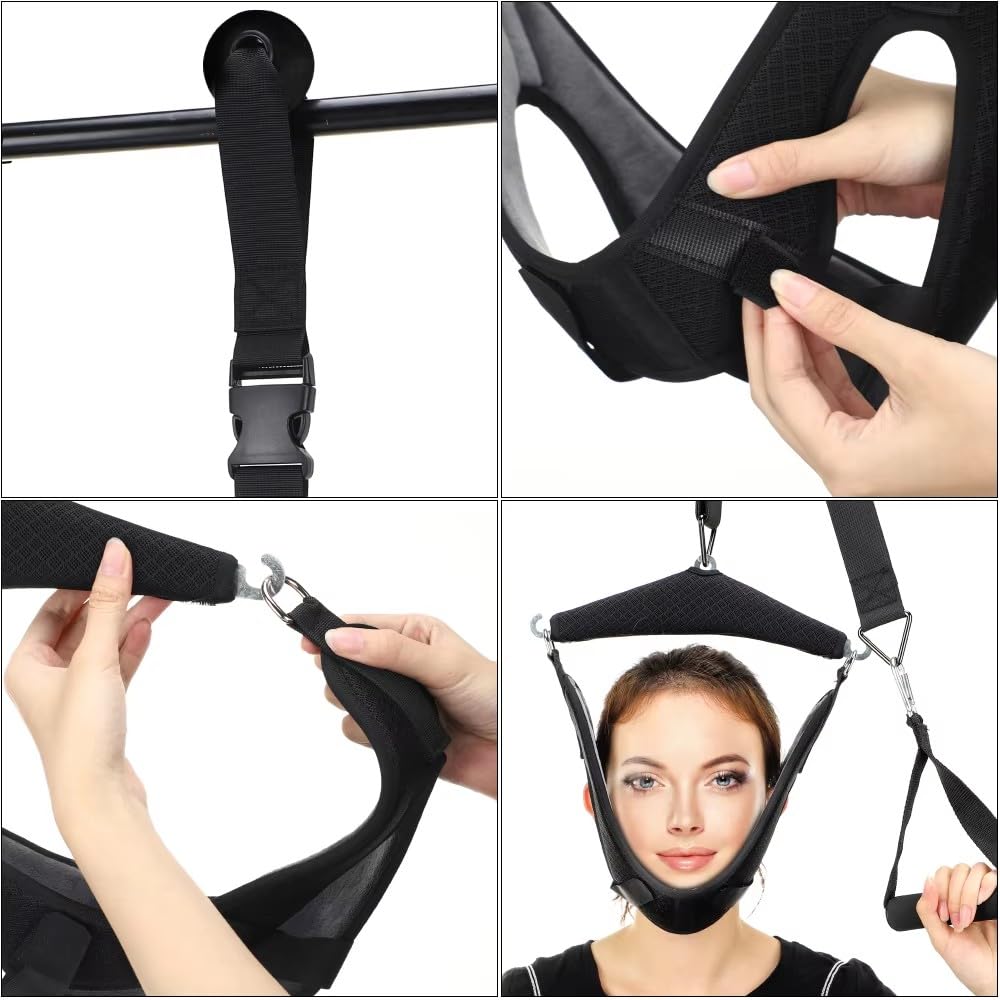 Dispositivo Di Trazione Per Collo Cervicale Barella Portatile per Il Collo, Dispositivo di trazione cervicale per Uso Domestico, Amaca Portatile per Il sopra la Porta per alleviare Il Dolore al