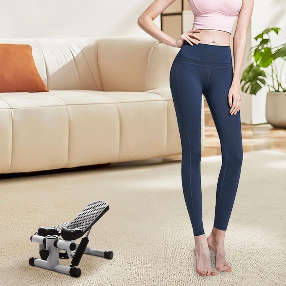 Stepper, braccia e gambe, attrezzo fitness per la casa – con fasce di resistenza e monitor LCD, Home Office Fitness Exercise