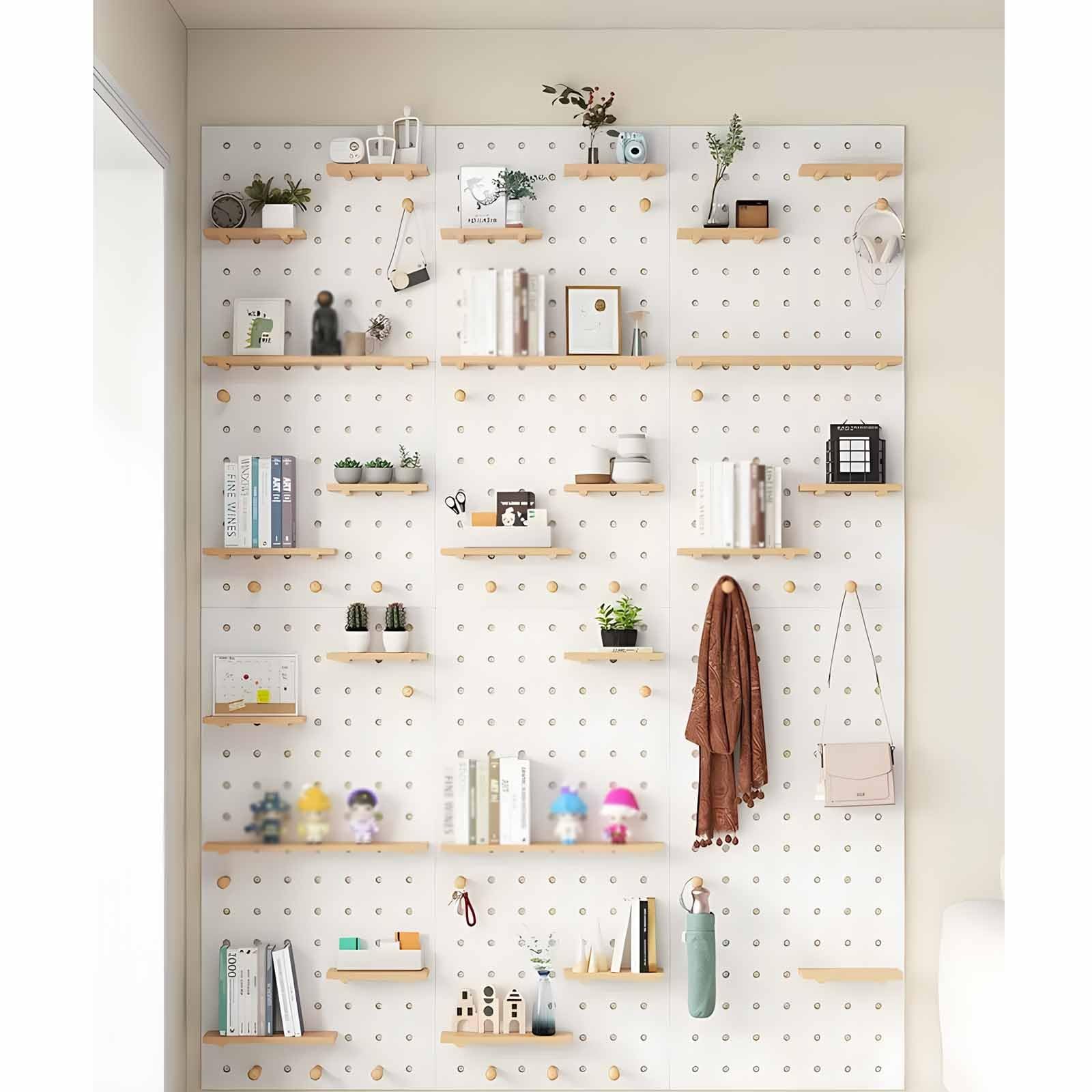 Generisch Lochwand-Organizer-Paneele. Holz-Lochwand zur Wandorganisation, 60 x 120 cm, Ausstellungsfläche für Bastelraum und Werkstatt, robuste, montierbare Platte für Werkzeuge und Zubehör (Weiß)