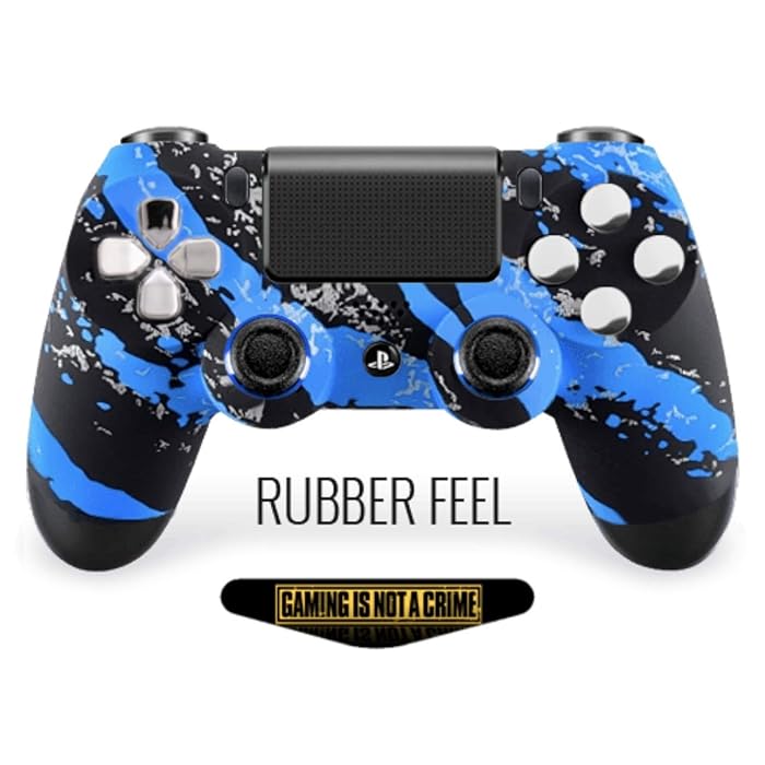 Buy Blue Splatter with Illuminating ThumbSticks PS4 PRO Smart Rapid