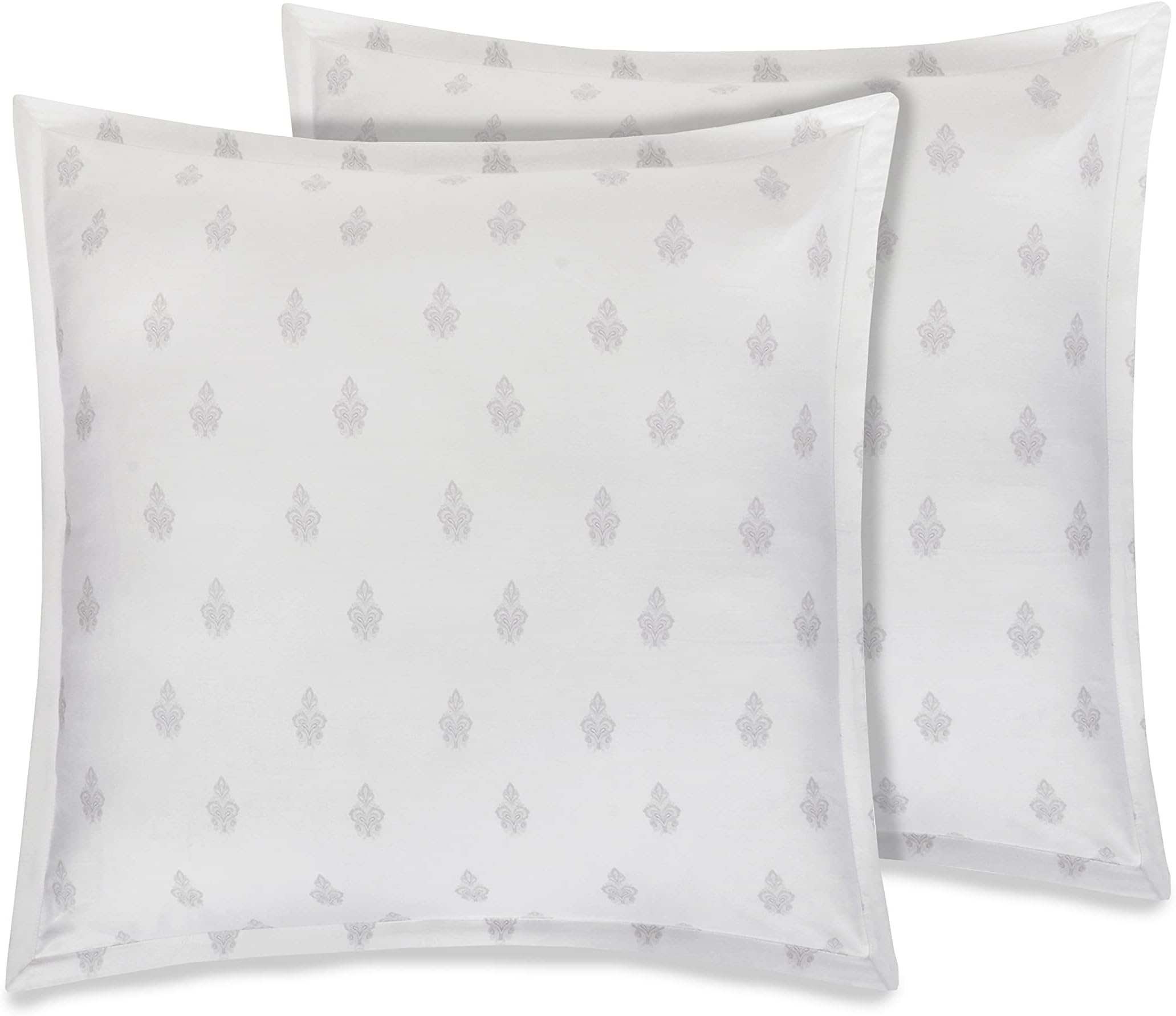 DelaraGOTS Certified 100% Organic Cotton Euro Sham Set of 2, 2 Inch Flange, 26"X26" (Lio)