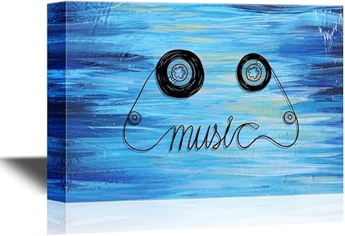 Miniatura 4 de wall26 - Arte de pared en lienzo musical - Cinta de audiocasete vintage - Arte moderno para el hogar con envoltura de galería  Listo para colgar -